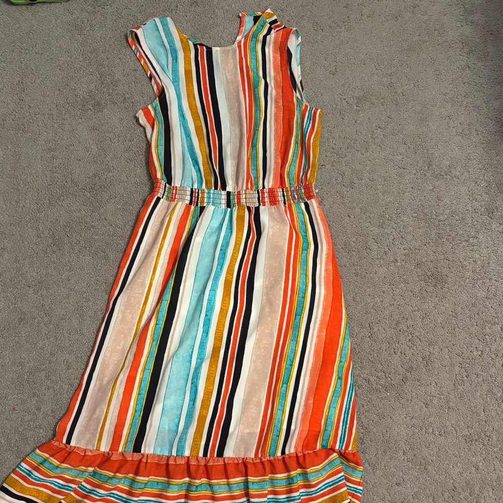 Colorful Striped Kids Dress